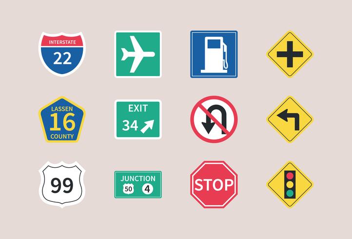 722x490 Highway Road Signs Vector