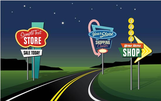 550x344 Highway Signs Design Vector