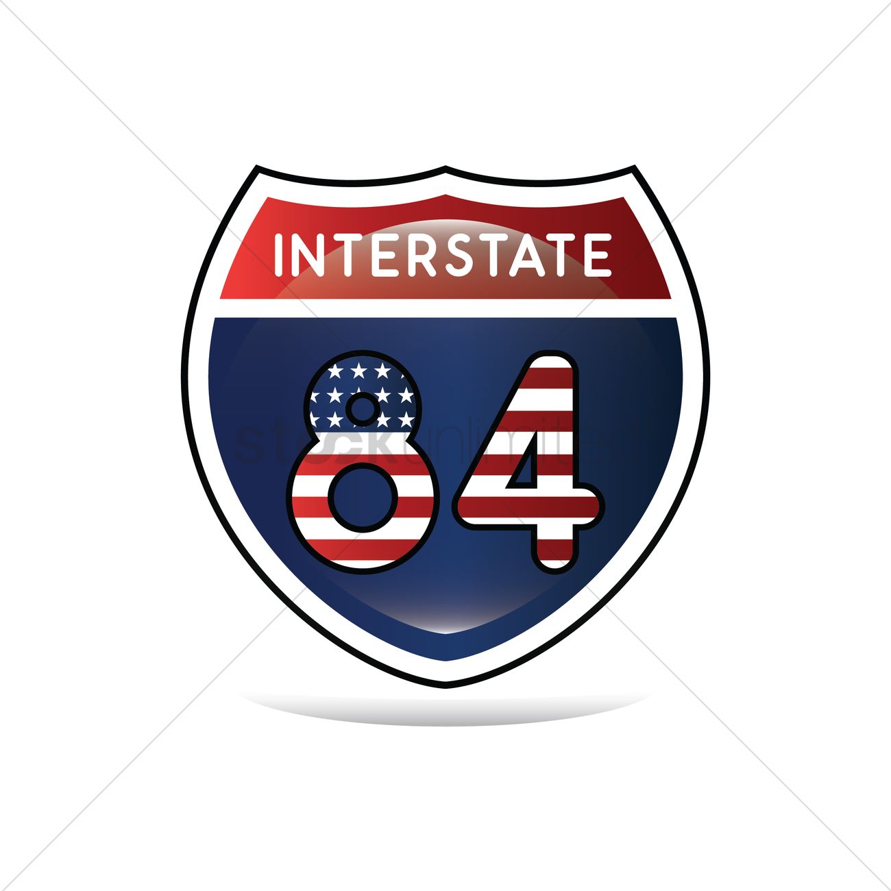 1300x1300 Interstate 84 Highway Sign Vector Image