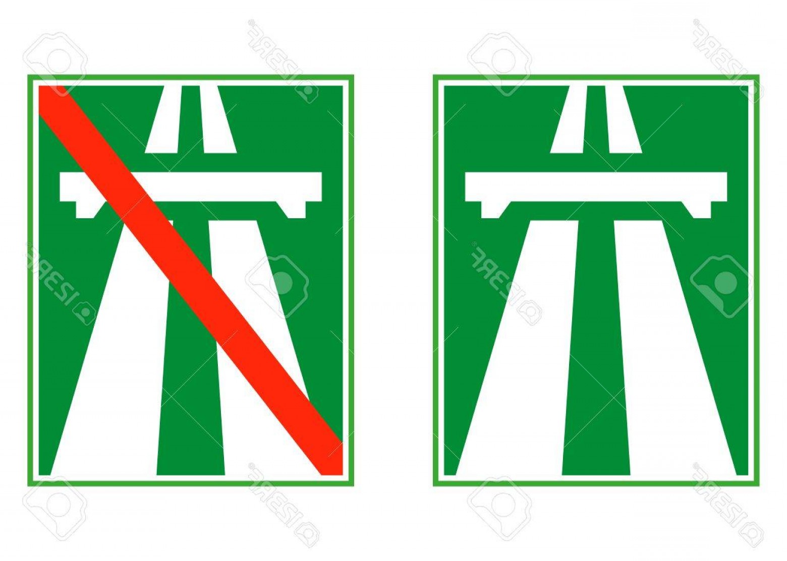 1560x1113 Photostock Vector Highway Sign Motorway End Vector Illustration