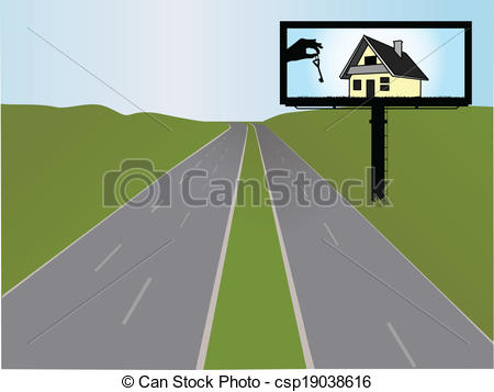 450x357 Billboard On The Highway, Vector Illustration.