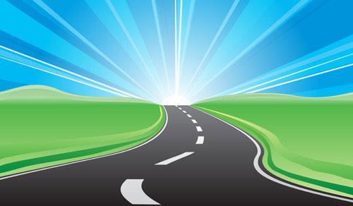 500x292 Cartoon Cartoon Sunrise Highway Vector [Eps]