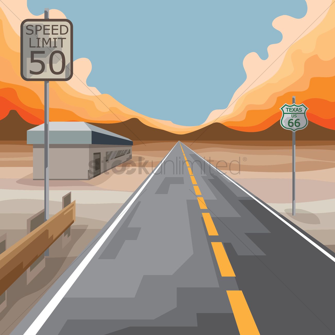 1300x1300 Free Usa Sign Board On Highway Vector Image