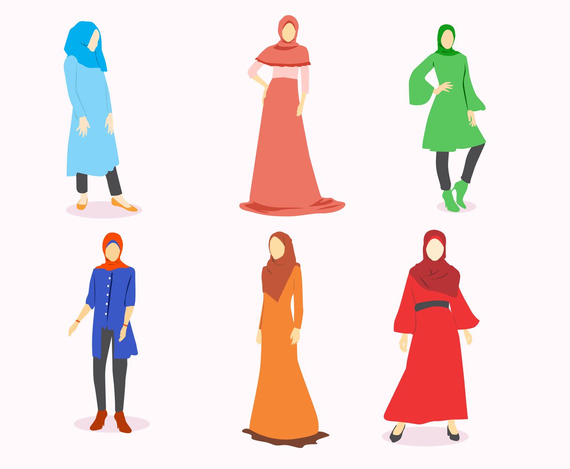 1136x936 Hijab Fashion Vector Vector Art Amp Graphics