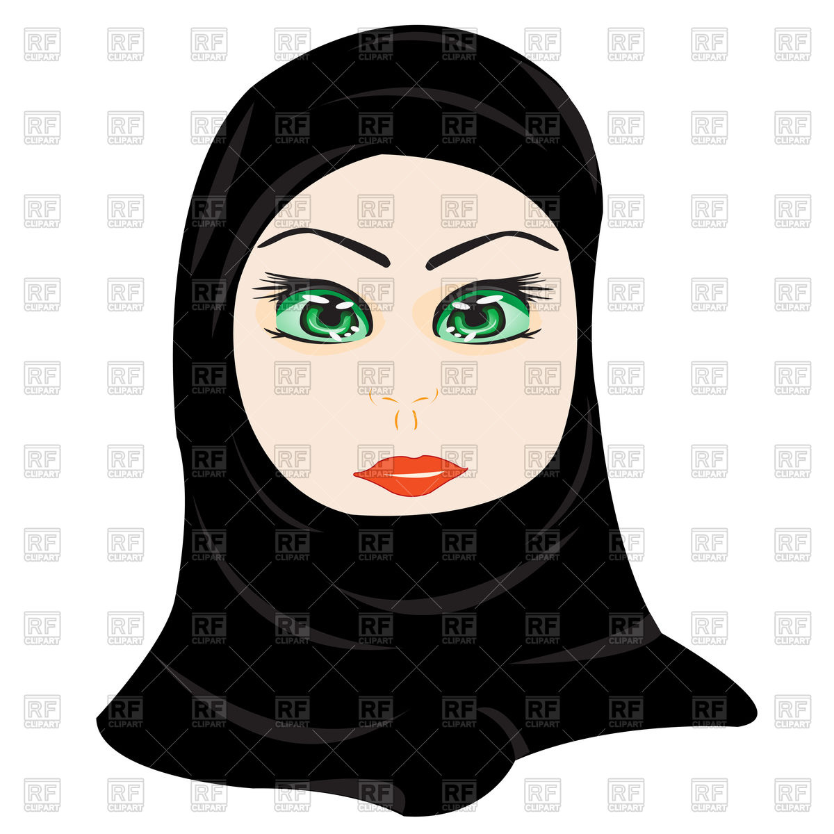 1200x1200 Portrait Of Muslim Beautiful Girl In Hijab Vector Image Vector