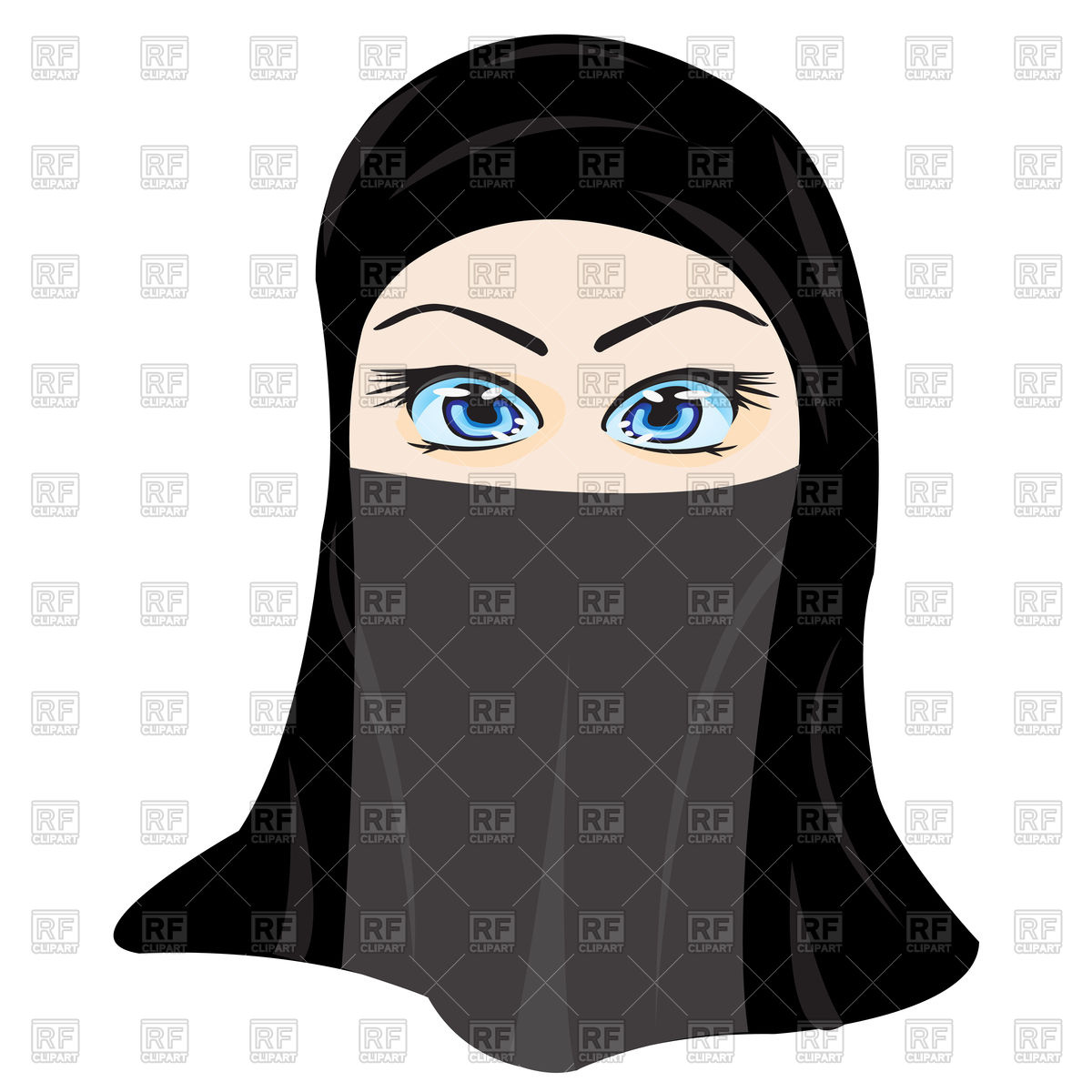 1200x1200 Portrait Of Muslim Woman In Hijab Vector Image Vector Artwork Of