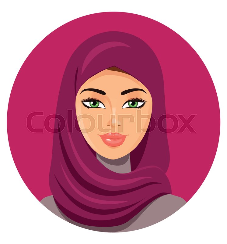 746x800 Arab Muslim Woman On White Background In Hijab Vector Flat Icon