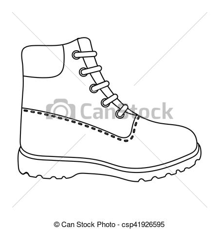450x470 Hiking Boots Icon In Outline Style Isolated On White Background