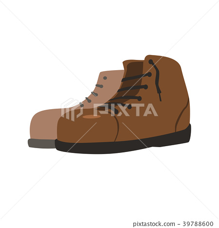 450x468 Pair Of Hiking Boots. Vector Illustration Isolated
