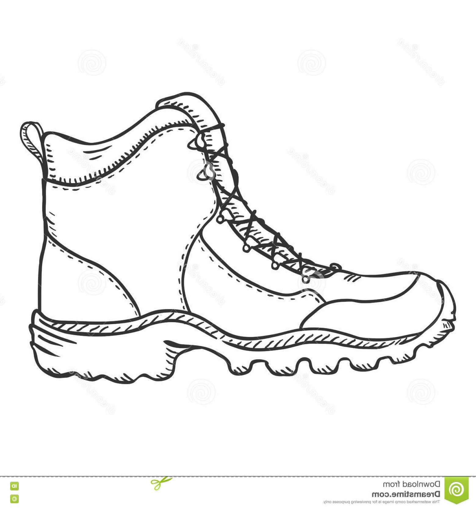 1560x1668 Stock Illustration Vector Sketch Illustration Extreme Hiking Boots