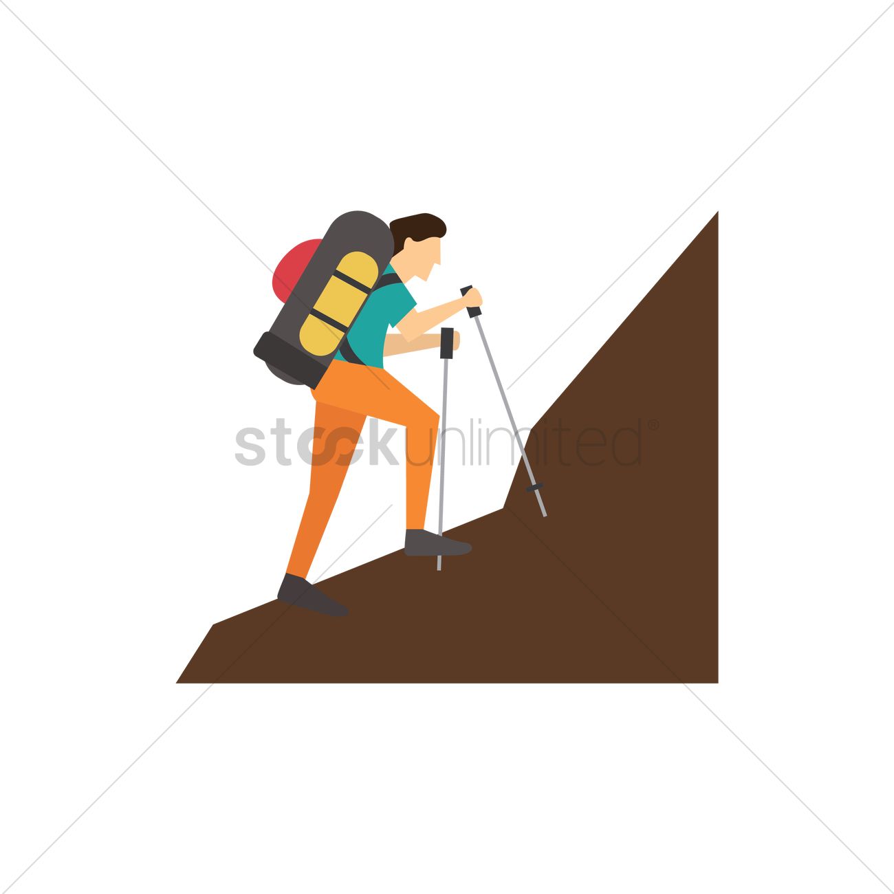 1300x1300 Hiking Vector Image