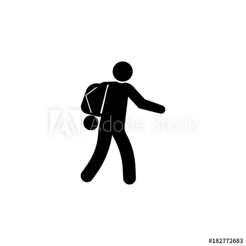 500x500 Hiking Vector Icon