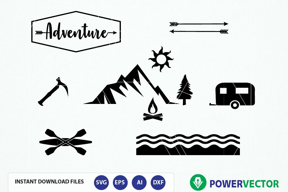 946x630 Adventure Clipart Svg, Eps, Dxf, Silhouette Studio. Camping