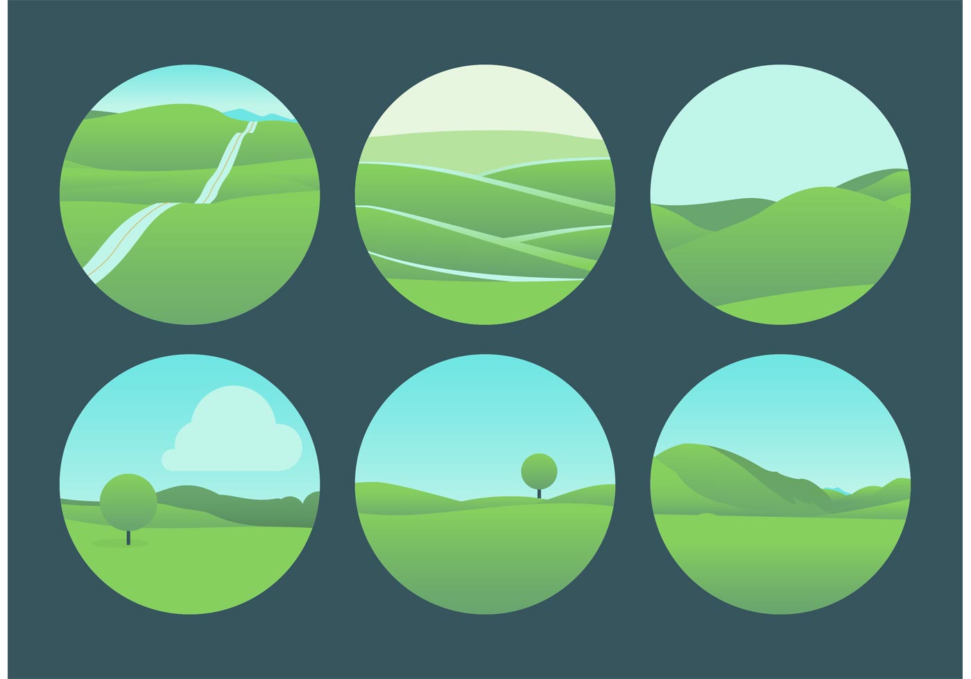 1400x980 Hills Free Vector Art