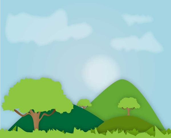 600x485 Hills Landscape Free Vector In Adobe Illustrator Ai ( .ai ) Vector