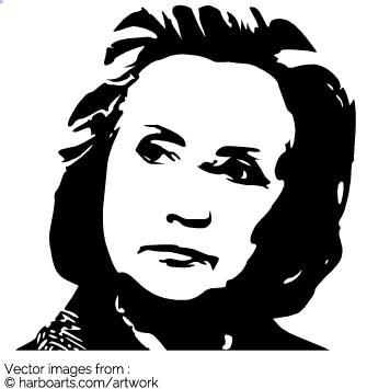 335x355 Download Thoughtful Hillary Clinton Stencil