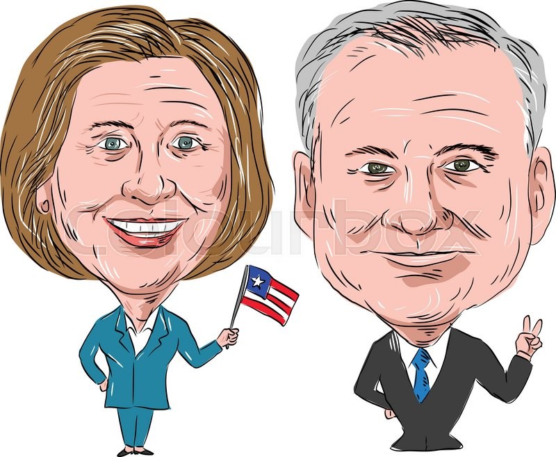 800x657 Caricature Illustration Of Democratic Party Candidates Hillary