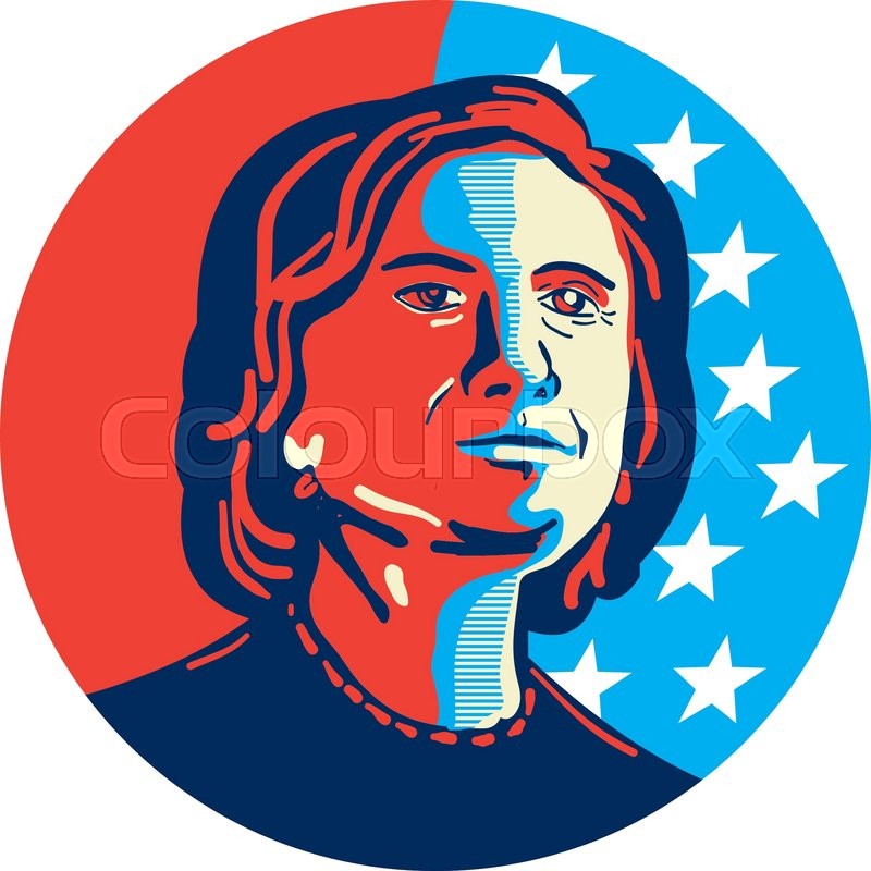 800x800 Illustration Showing A Stylized Stencil Portrait Of Democrat