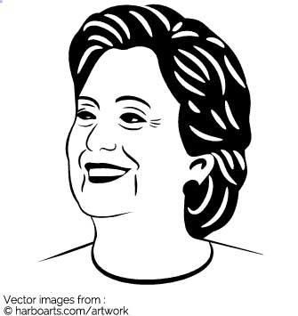 335x355 Download Smiling Hillary Clinton Stencil