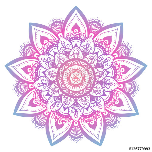 500x500 Outline Flower Mandala. Decorative Ornament. Floral Design Element