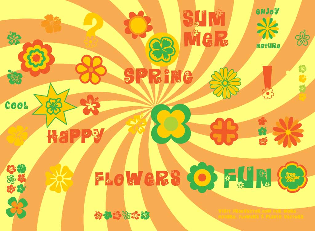 1024x750 Retro Hippy Flower Clipart