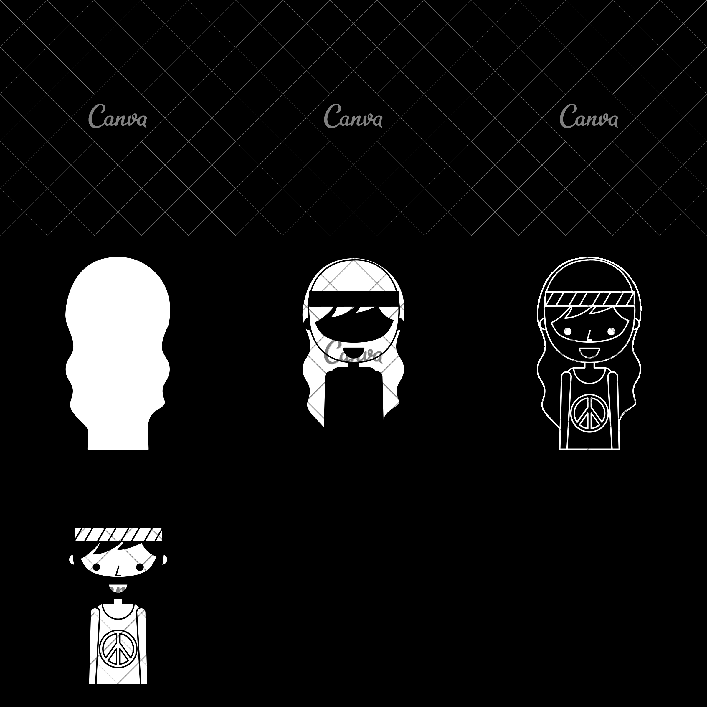 2400x2400 Man Hippie Vector