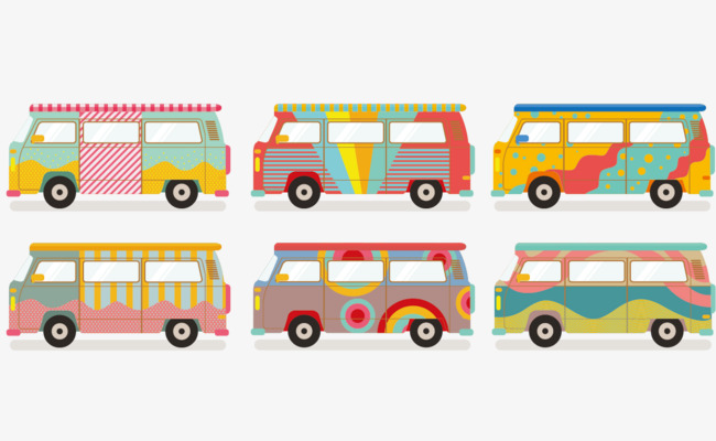 650x400 Vector Hippie Car, Car Clipart, Cars Contour Creative, Bus Png And