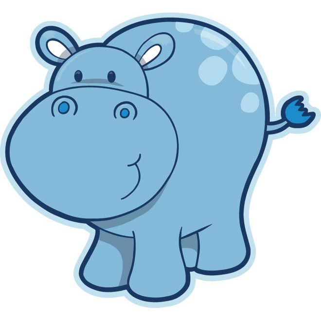 660x660 Drawn Hippo Vector