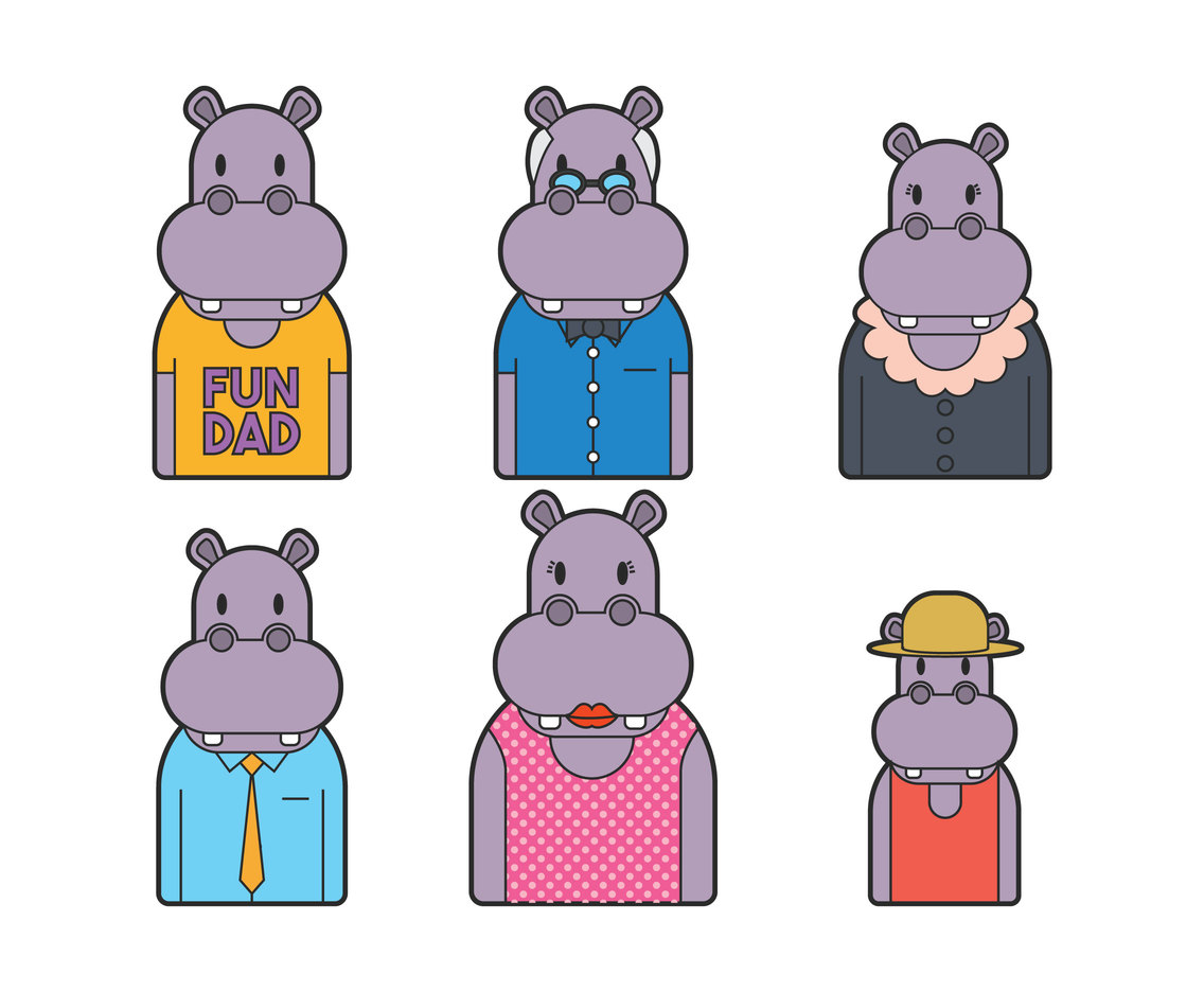 1136x936 Hippo Vector Set Vector Art Amp Graphics