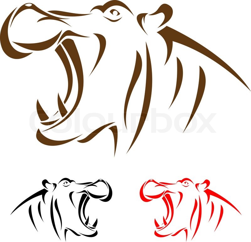 800x771 Vector Image Of An Hippopotamus Stock Vector Colourbox