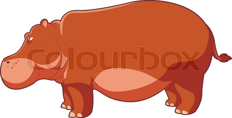 800x408 Vector Image Of The Cartoon Brown Hippo Stock Vector Colourbox