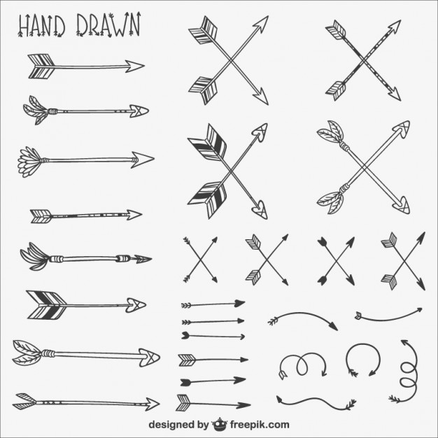 626x626 Calligraphic Arrows Collection Vector Free Download