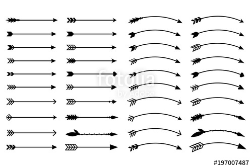 500x334 Hipster Arrows. Arrows In Boho Style. Tribal Arrows. Set Of Indian