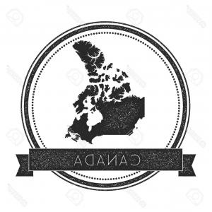 300x300 Photostock Vector Retro Distressed Canada Badge With Map Hipster