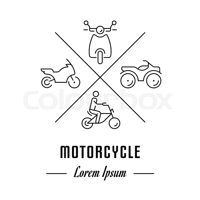 800x800 Vector Logo Motorcycle. Hipster Emblem, Label Or Banner For