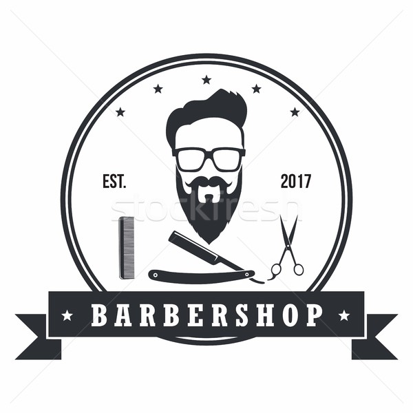 600x600 Barber Shop Hipster Badges Vintage Design Elements. Logo, Labels