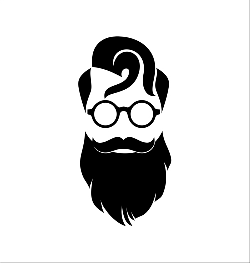 500x526 Long Beard Hipster Head Portrait Vector Set 02 Free Download