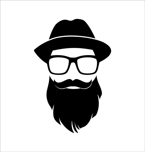 500x526 Long Beard Hipster Head Portrait Vector Set 04 Free Download