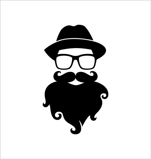 500x526 Long Beard Hipster Head Portrait Vector Set 05 Free Download