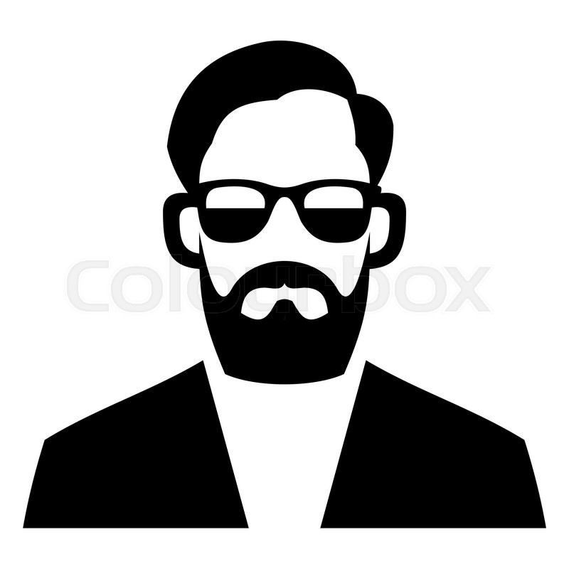 800x800 Hipster Fashion Man Hair, Glasses And Beards. Vector Illustration