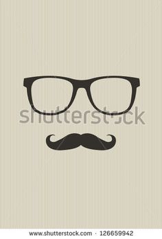 236x348 Men Face With Mustache And Black Hipster Glasses Vector Ann And