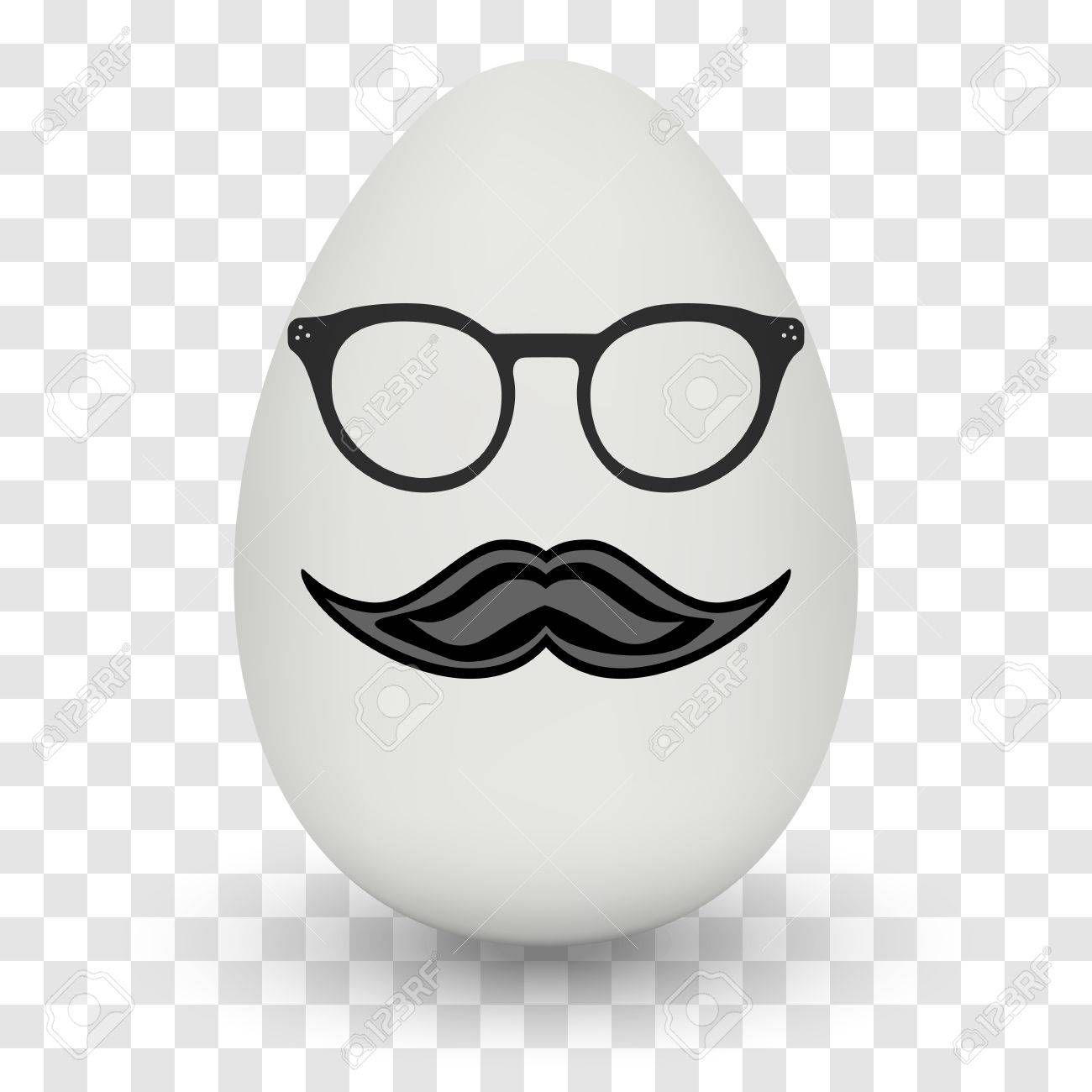 1300x1300 Vector Men Face With Mustache And Huge, Hipster Glasses. Vector