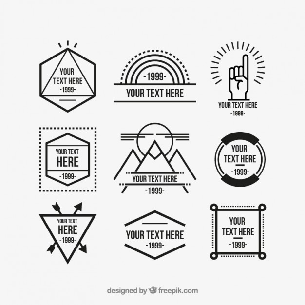 626x626 Free Vector Geometric Hipster Logos