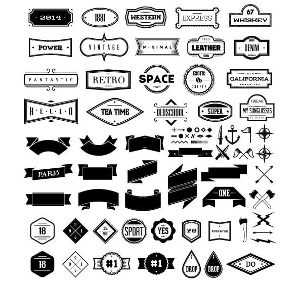 593x570 Hipster Free Logo Vector Pack