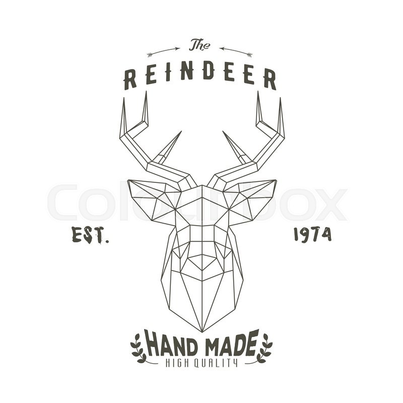 800x800 Polygonal Hipster Logo With Head Of Deer Stock Vector Colourbox