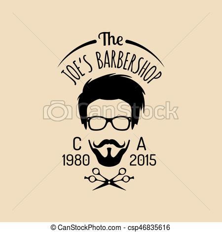 450x470 Vector Vintage Hipster Barbershop Logo. Hairdressing Salon Icon Or