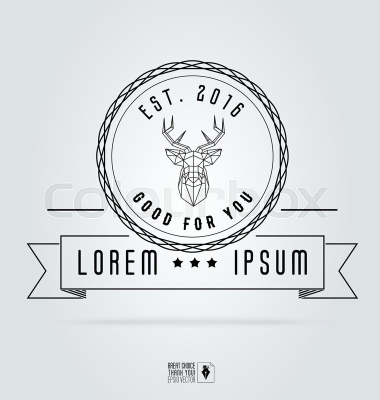 760x800 Badge Labels Hipster Logo. Vector Illustration Silhouette Of