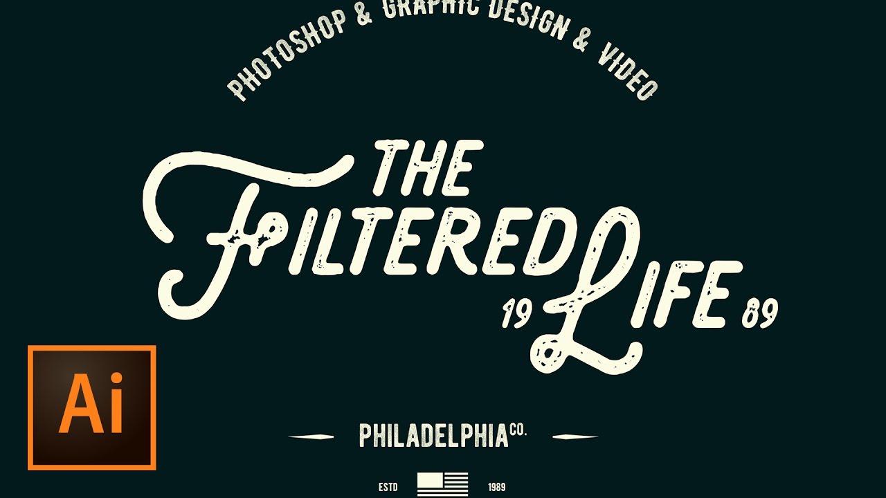 1280x720 Create A Simple Hipster Logo Design In Illustrator Retro Text