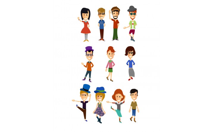716x443 Hipster Vector Pack Vector Characters Vectorvice (11 Eps Files)
