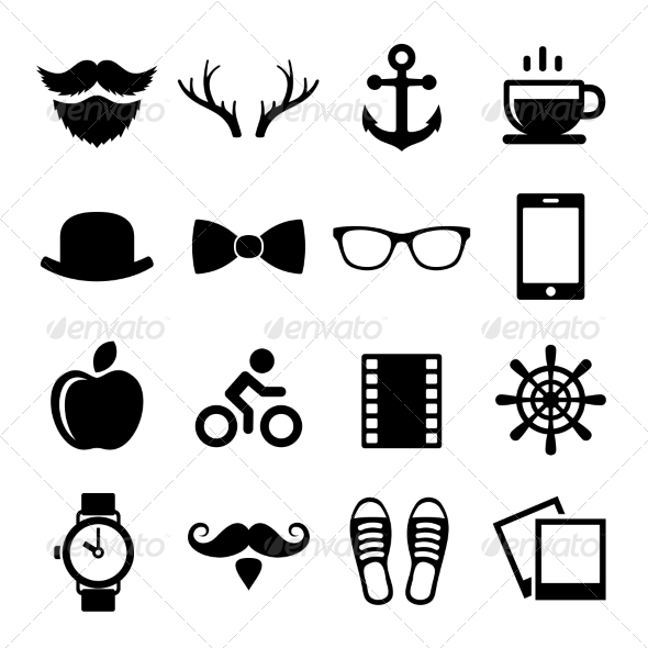 590x590 Set Of Vintage Hipster Icons And Logos Vector By In Finity